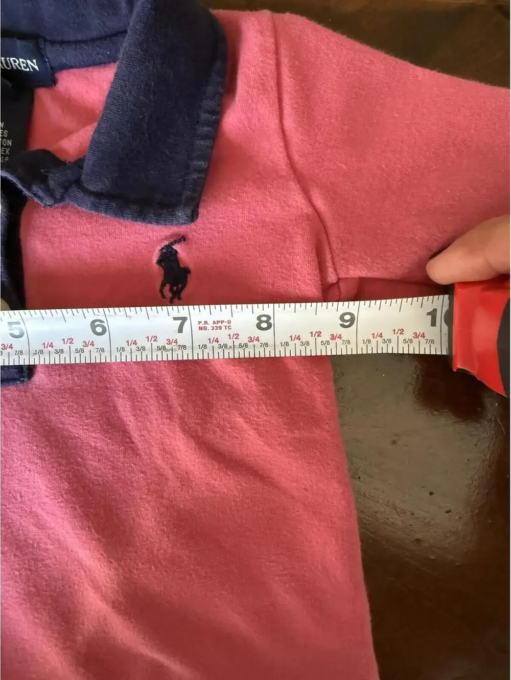 Ralph Lauren Baby Pink Long Sleeve Polo Shirt Size 3-6 Months
